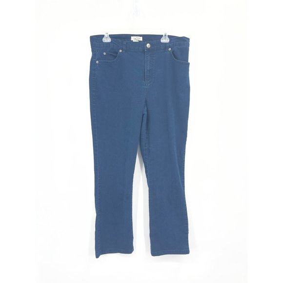 Orvis Denim Blue Comfort Waist Stretch Casual Pants Womens Size 12 - Picture 1 of 4